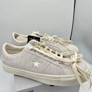NWT Converse One Star Pro OX Egret Grey Sneakers Croc Embossed Leather UNISEX